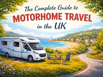 Motorhome overlooking a UK coastal road for The Complete Guide to Motorhome Travel in the UK